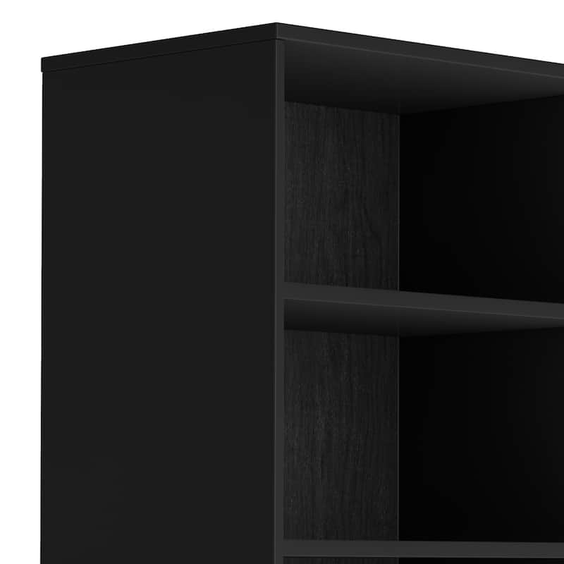 WYNDENHALL Pearson SOLID HARDWOOD 60 x 24 inch Mid Century Modern Bookcase with Storage - 24"w x 16"d x 60"h