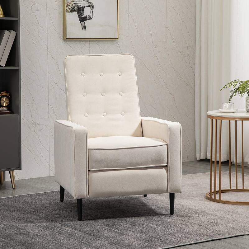 HOMCOM Manual Recliner, Fabric Tufted Club Chair, Home Theater Seating Reclining Sofa for Living Room