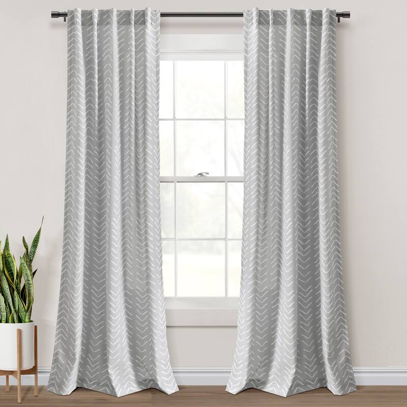Lush Decor Hygge Modern Arrow Linen Look Window Curtain Panels Set