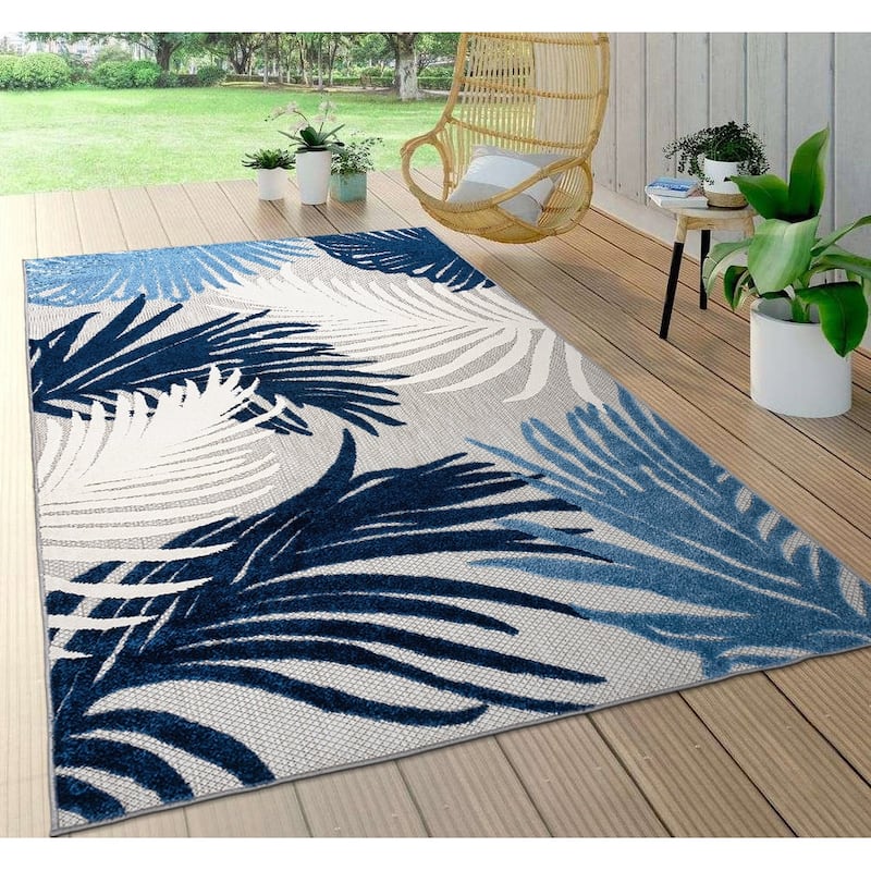World Rug Gallery Tropical Floral Indoor/Outdoor Area Rug
