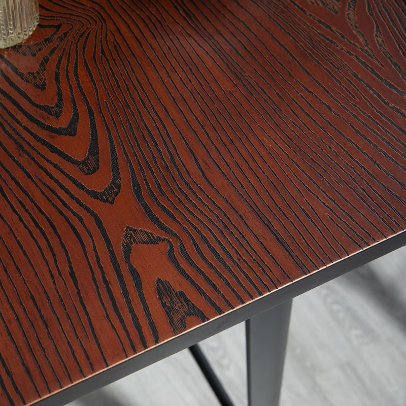 HOMCOM 3 Piece Bar Table Set with 1 Table, 2 High Back Chairs and Metal Frame with Footrests for Home