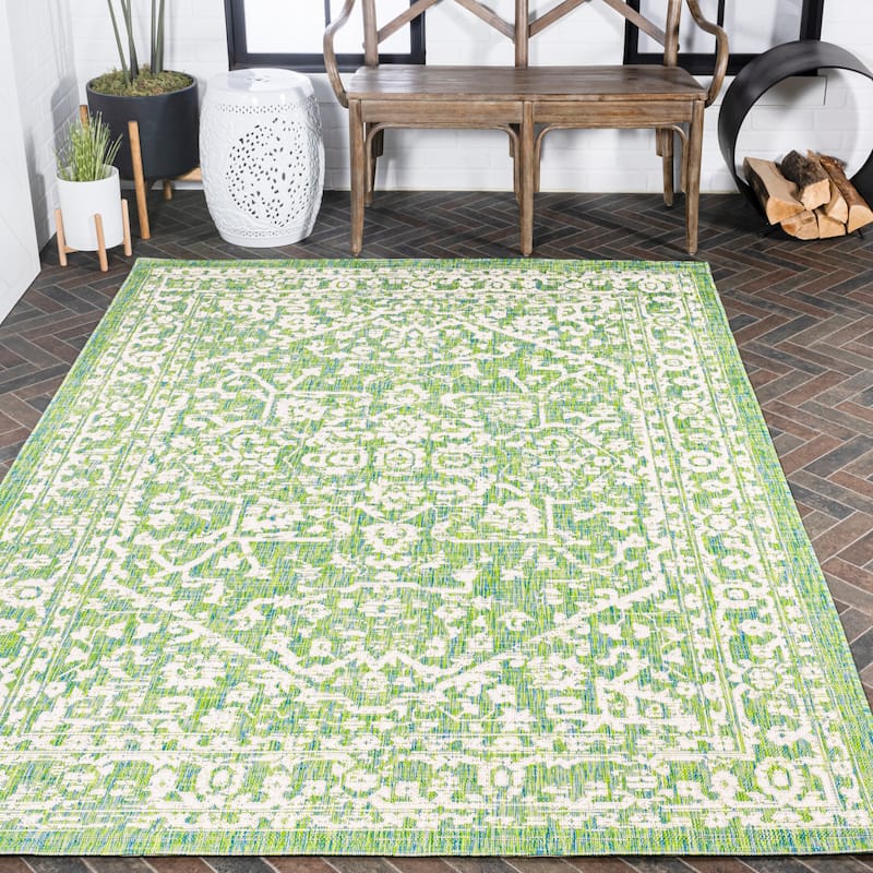 JONATHAN Y Medallion Textured Weave Indoor/Outdoor Area Rug