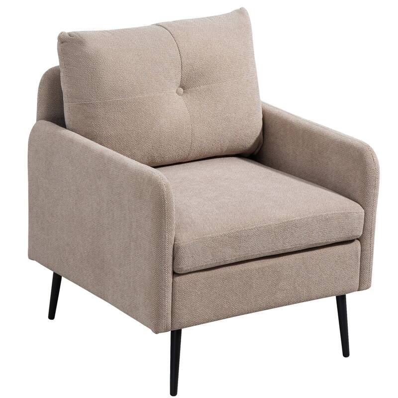 Club Chair Armchair with Metal Legs, Simple Side Chair Reception Chair Lobby Chair Upholstered Chair