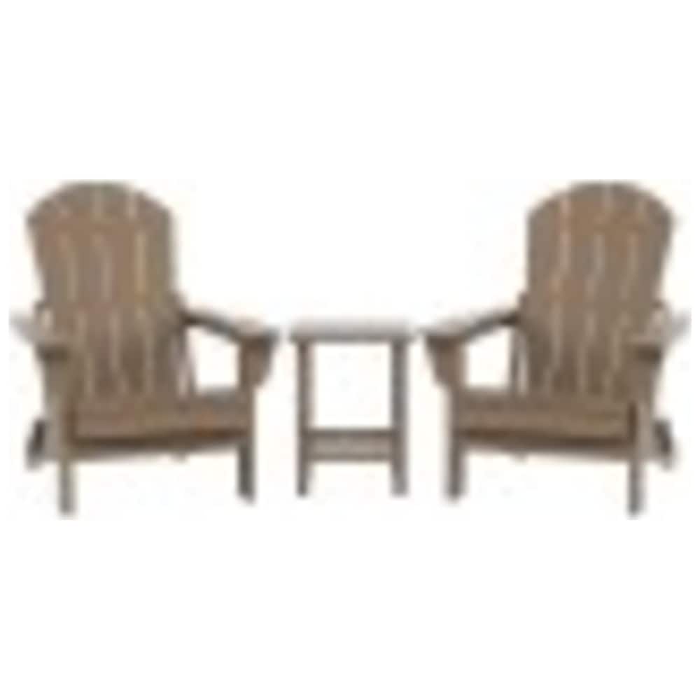 Laguna Hdpe All Weather Outdoor Patio Foldable Adirondack Chairs With Side Table (3-Piece Set)