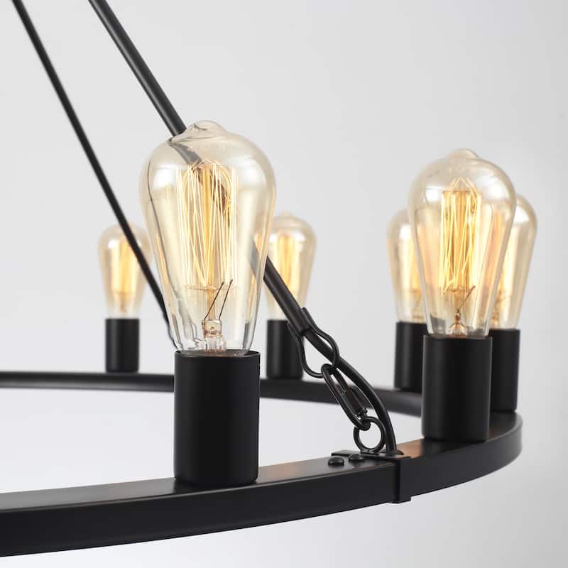16-Light Farmhouse Chandelier , 47.24 In Wagon Wheel Chandelier for Dining Room Living Room Bedroom Kitchen