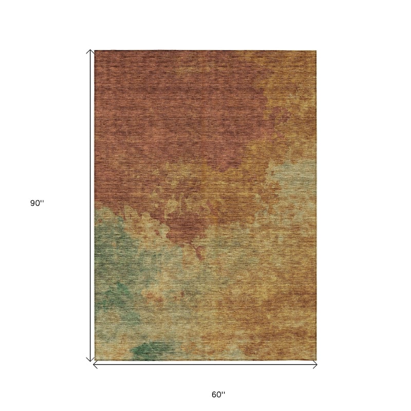 HomeRoots Abstract Transitional Rectangle Outdoor Rug