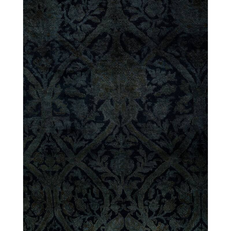 Fine Vibrance One-of-a-Kind Hand-Knotted Runner Rug - Gray, 4' 2" x 9' 10" - 4' 2" x 9' 10"
