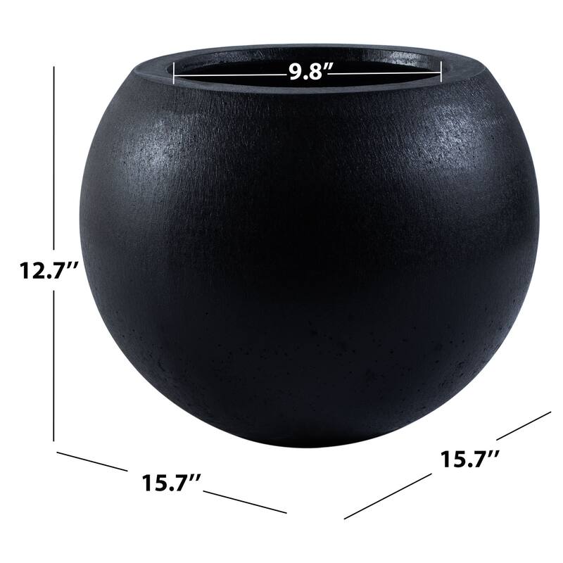SAFAVIEH Outdoor Gerand Black Planter.