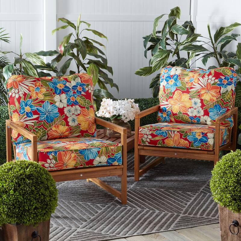 Outdoor 2-Piece Reversible Deep Seat Cushion Set (Cushions Only)