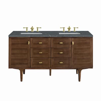 James Martin Vanities 670-V60D-3PBL Amberly 60" Double Basin Wood