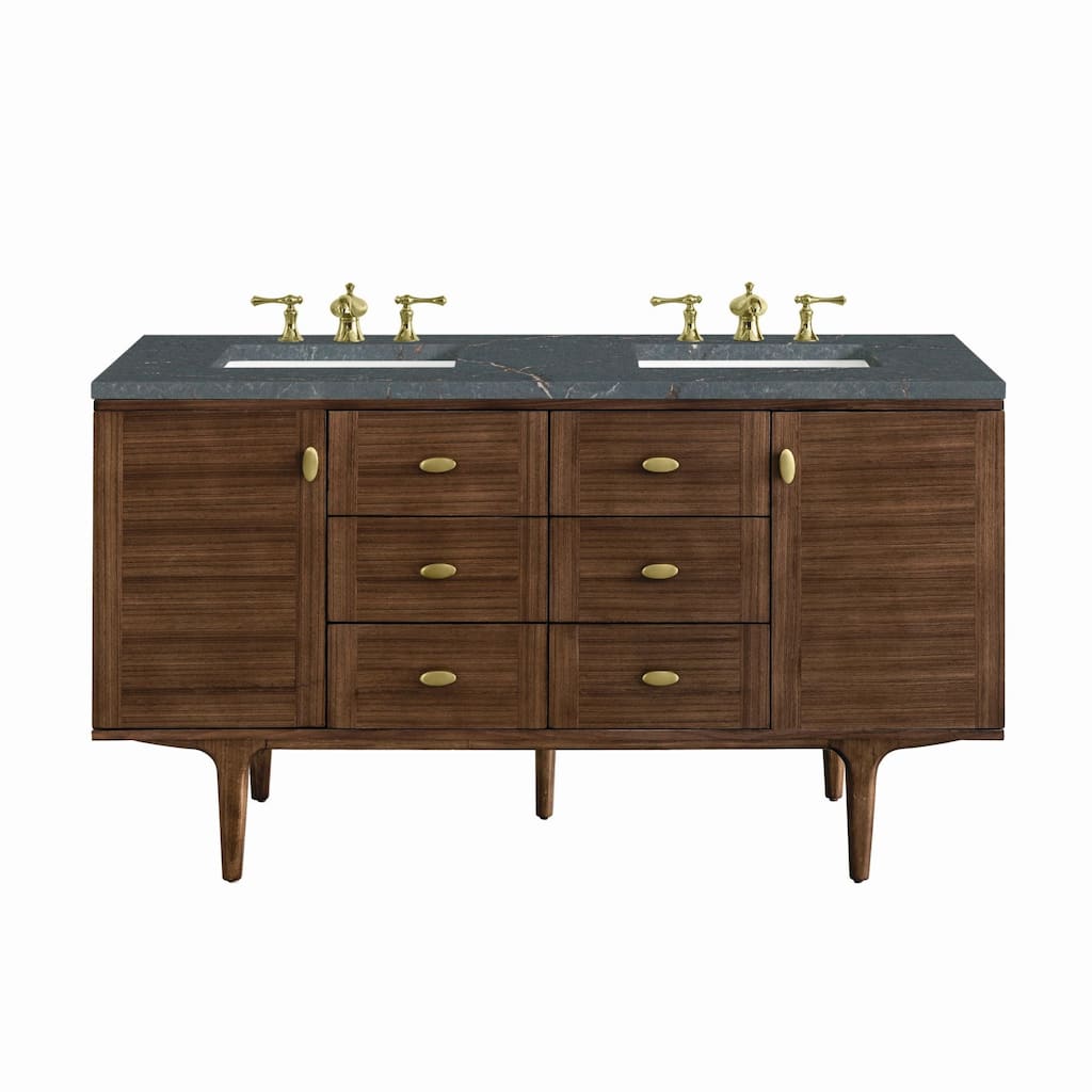 James Martin Vanities 670-V60D-3PBL Amberly 60" Double Basin Wood