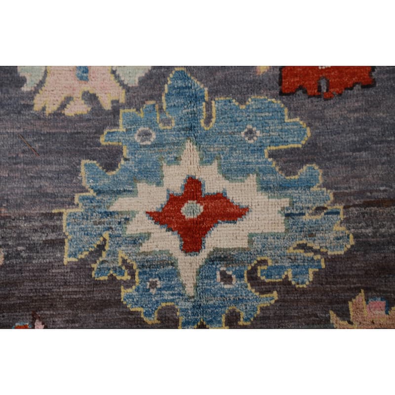 Hand Knotted Oriental 100% Wool Carpet Transitional All-Over Greys & Charcoal Oushak Area Rug - 10' 0'' X 8' 3''