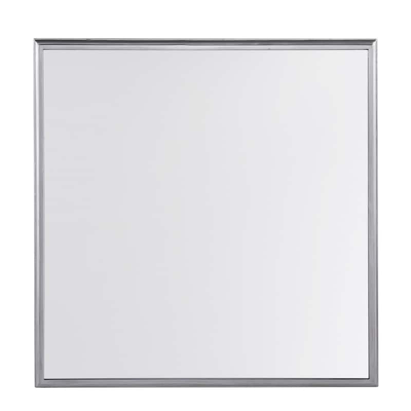 29" Silver Mirrored Square Coffee Table with Shelf for Living Room and Office - 28.5” x 28.5” x 18.5”