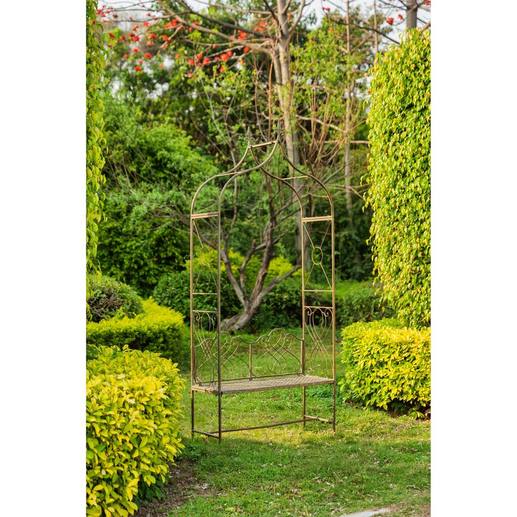 SAFAVIEH Outdoor Ryleigh Victorian Scroll Iron Arbor