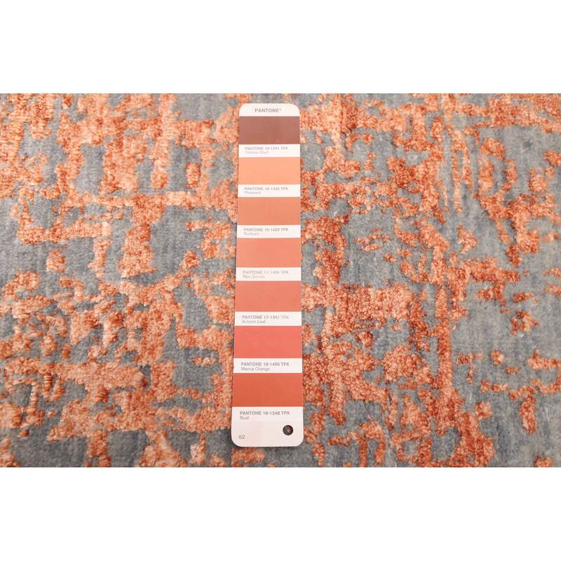 ECARPETGALLERY Hand-knotted Legacy Copper, Dark Grey Silk, Wool Rug - 2'6 x 10'3