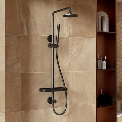 Modland 4-Way Exposed Retrofit Shower System with Rainfall & Handheld, Easy Install in Black/Nickel/Chrome