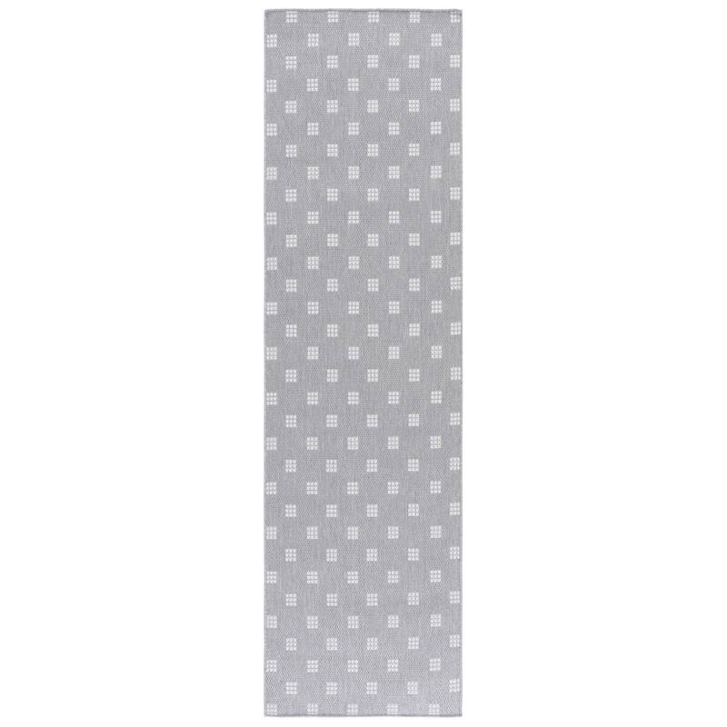 SAFAVIEH Terrace Soazig Indoor/Outdoor Washable Backyard Patio Rug - 2'3" x 8' Runner - Grey/Ivory