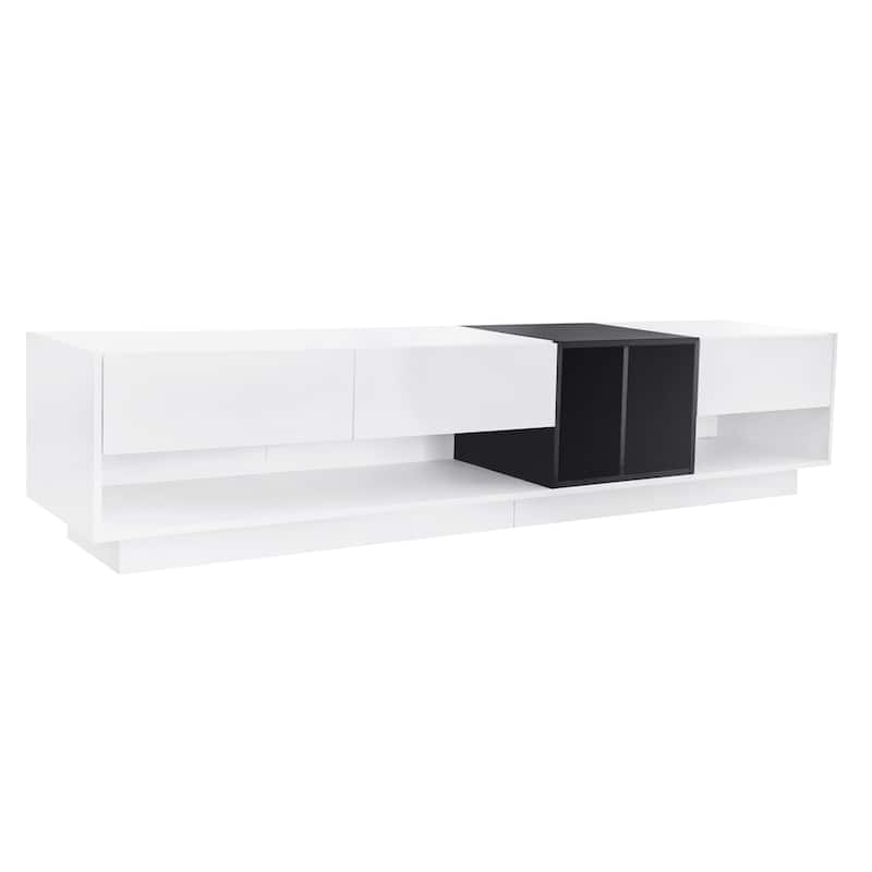 TV Stand with Storage Solution,Two-tone Media Console for TVs Up to 80'',Functional TV Cabinet with Versatile Compartment