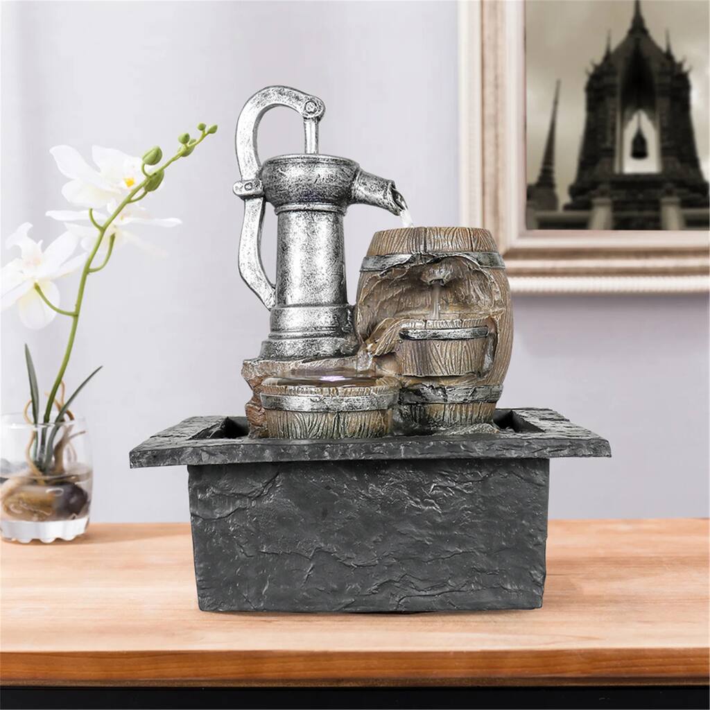 11"H Indoor Water Fountain with LED Light