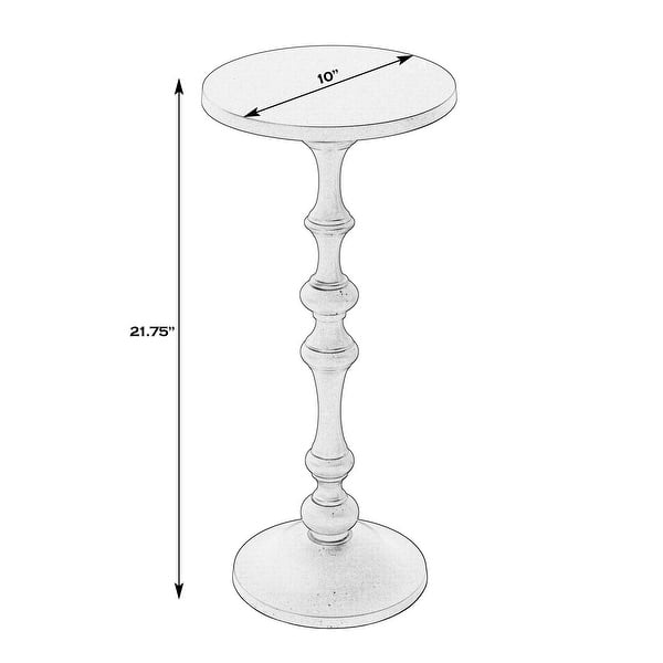 Passeo 10 in. W Round All Metal Pedestal Base End Table