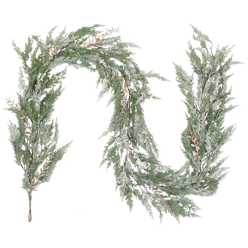 Real Touch™ Flocked Cedar Pine Artificial Christmas Garland - 10' - Unlit