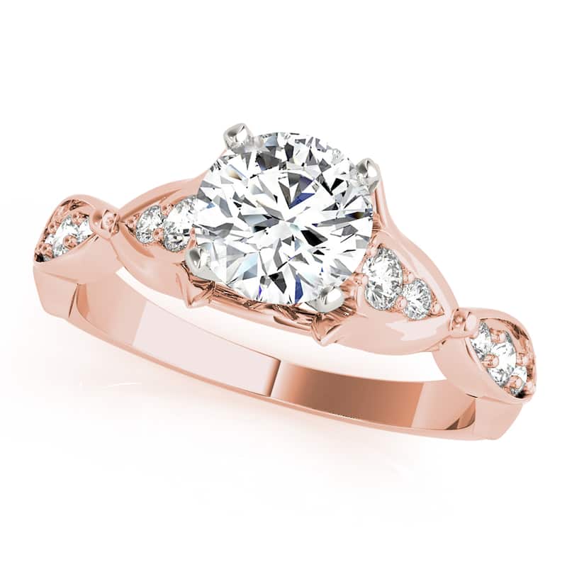 Auriya 14k Rose Gold Lab Grown Round Diamond Engagement Ring 0.50 to 5.00 ct. tw. (F-G VS) - 2.50 ct. center - 7
