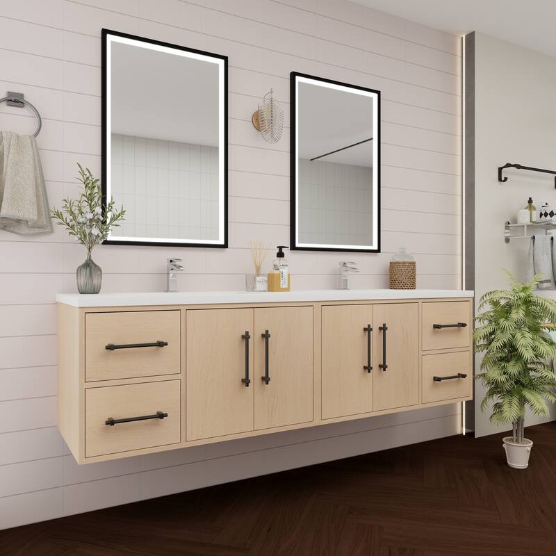 Victoria 72'' Wall-mounted Vanity with Double Reinforced Acrylic Sink - 71.5