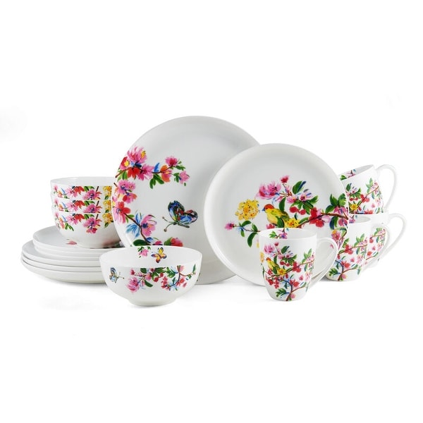 Mikasa Butterfly Garden 16PC Dinnerware Set Service for 4 On