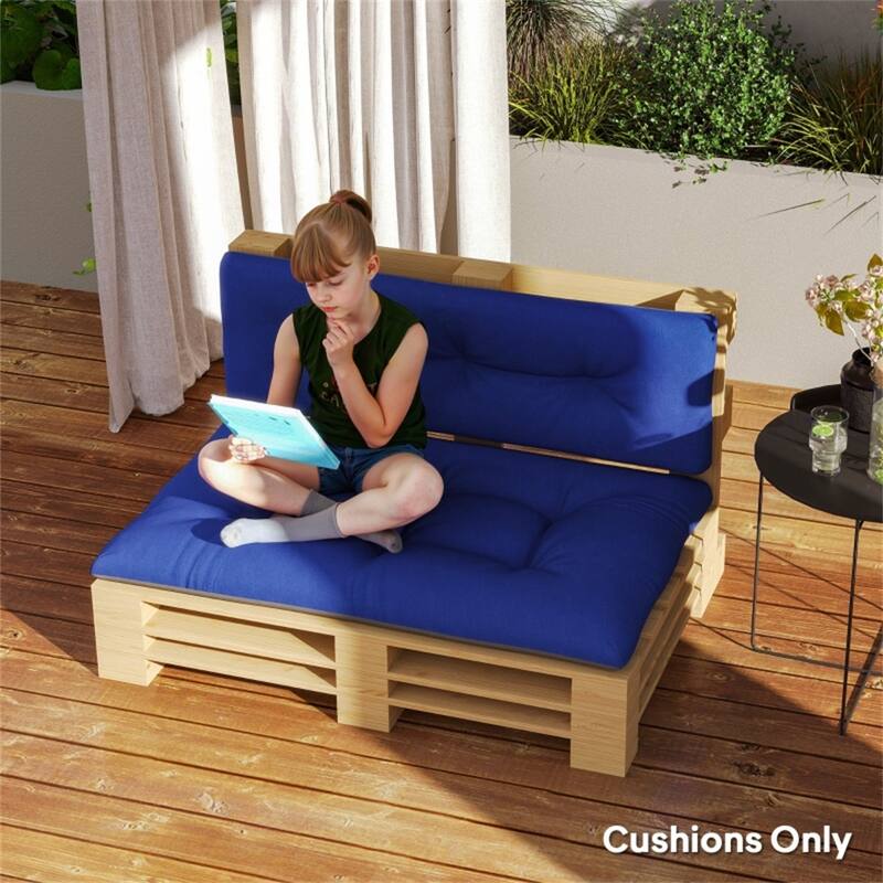 Two Piece Outdoor Indoor Bench Cushion Set Seat and Back 47 Inch Polyester Tufted Cushions - 47.2" L x 30.3" W x 3.9" H
