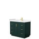 preview thumbnail 133 of 168, Miranda Single Vanity Set, Cultured Marble Top, No Mirror 42-Inch Single - Green, Gold Trim, Carrara Cultured Marble Top