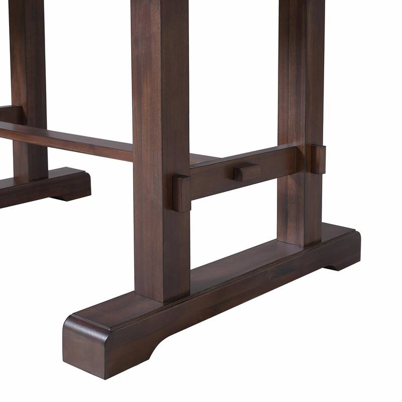 Rustic Dining Table Set - 6-Piece with Removable Leaf, 4 Chairs + 1Bench