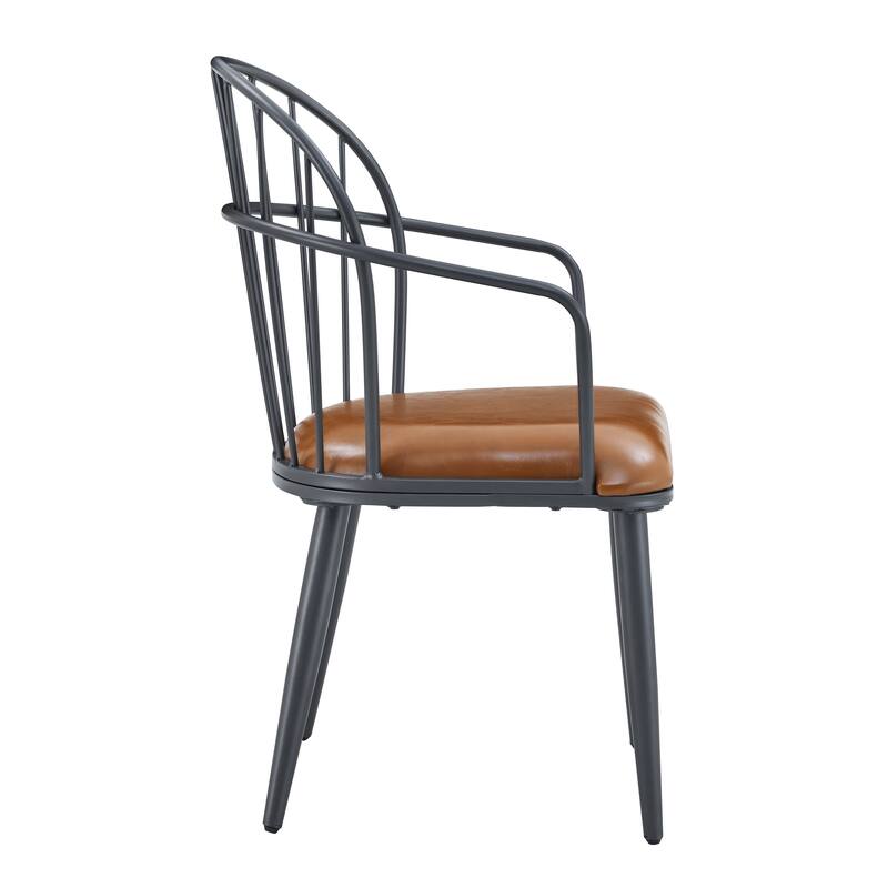 Indoor Upholstered Dining Chair With Metal Legs (Set of 2)