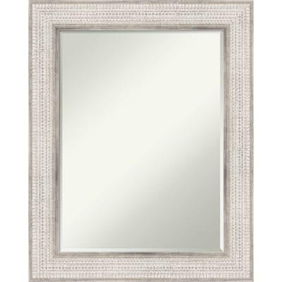 Petite Bevel Wood Wall Mirror - Trellis Silver Frame - Trellis Silver - 24 x 30 in