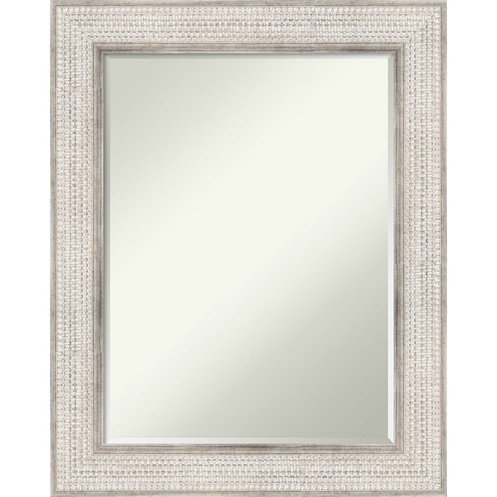 Petite Bevel Wood Wall Mirror - Trellis Silver Frame - Trellis Silver - 24 x 30 in