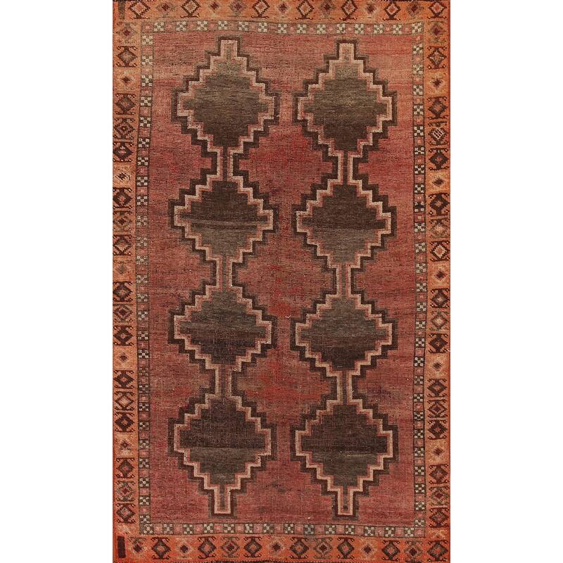 Vegetable Dye Lori Persian Antique Area Rug Handmade Wool Carpet - 3'10"x 6'10"