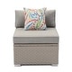 preview thumbnail 22 of 22, COSIEST Outdoor Wicker Patio Sectional Wicker Armless Chair With Pillow Warm Grey