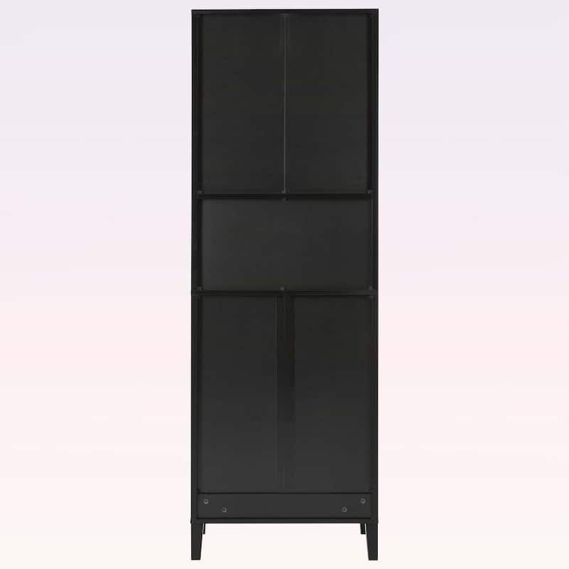 Tall Bathroom Cabinet with Drawer,Cabinets,Soft-Close Doors,Adjustable Shelves,Open Storage for Versatile Use