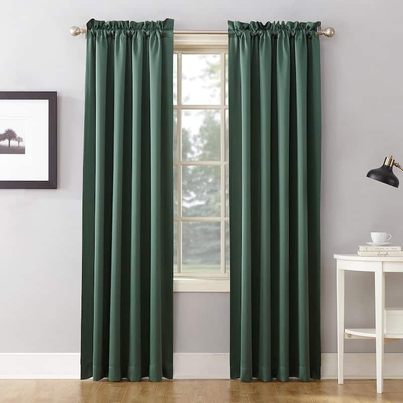Porch & Den Inez Room Darkening Window Curtain Panel and Valance, Single Panel - 54 x 95 - everglade