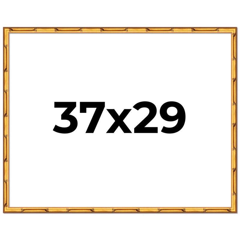 37x29 Frame Gold Bamboo Picture Frame Modern Photo Frame Includes UV Acrylic Shatter Guard Front Acid Free Foam Backing Board