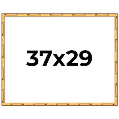 37x29 Frame Gold Bamboo Picture Frame Modern Photo Frame Includes UV Acrylic Shatter Guard Front Acid Free Foam Backing Board