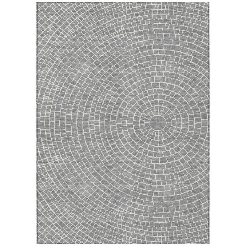 Machine Washable Indoor/ Outdoor Modern Gravity Chantille Rug