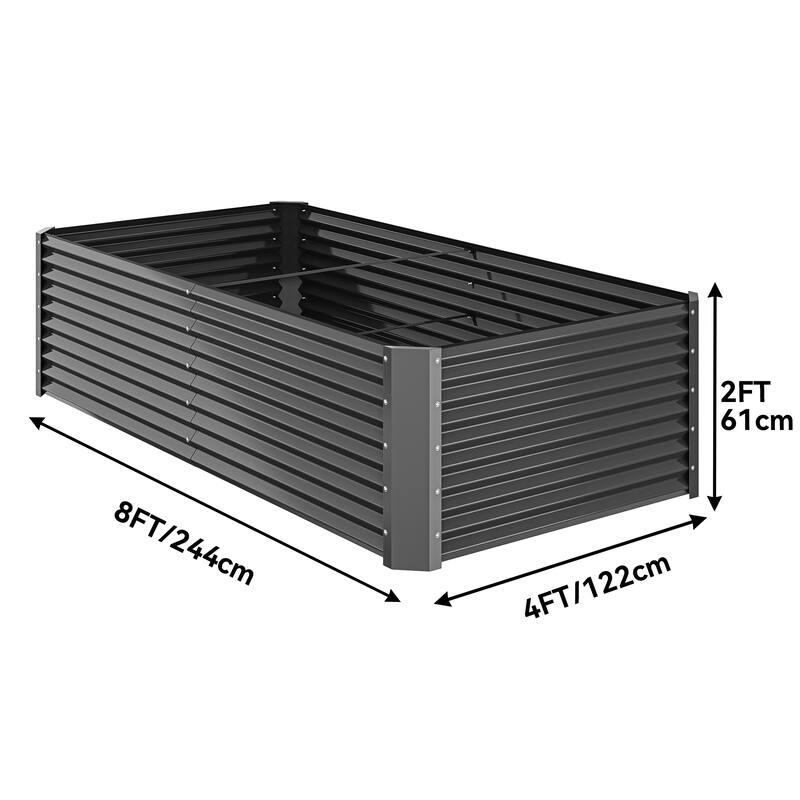 Moasis Outdoor Metal Raised Garden Bed with Gloves