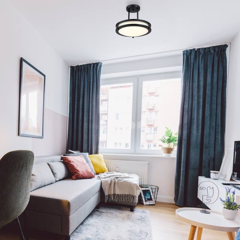 Westinghouse 6136600 Lauderdale 12" Wide LED Semi-Flush Bowl Ceiling