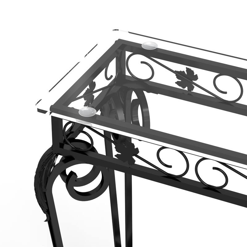 Modern Style Fancy Glass and Metal Console Table
