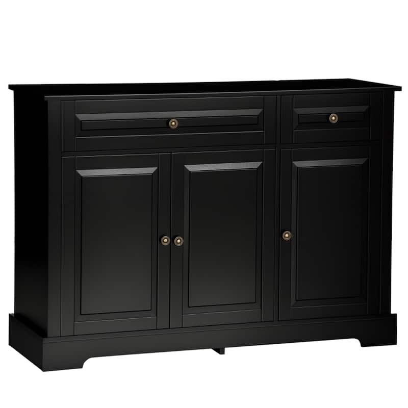 MDF Sideboard with Drawers and Cabinets for Kitchen Dining Living Room Storage - 45.25" W x 15.5" D x 32" H