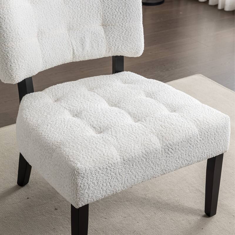 White 31" Button Tufted Accent Chair