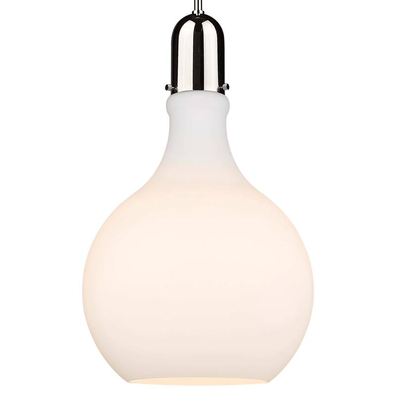Innovations Lighting 492-1S-23-14 Amherst Pendant Amherst 14" Wide - Polished Nickel / Matte White