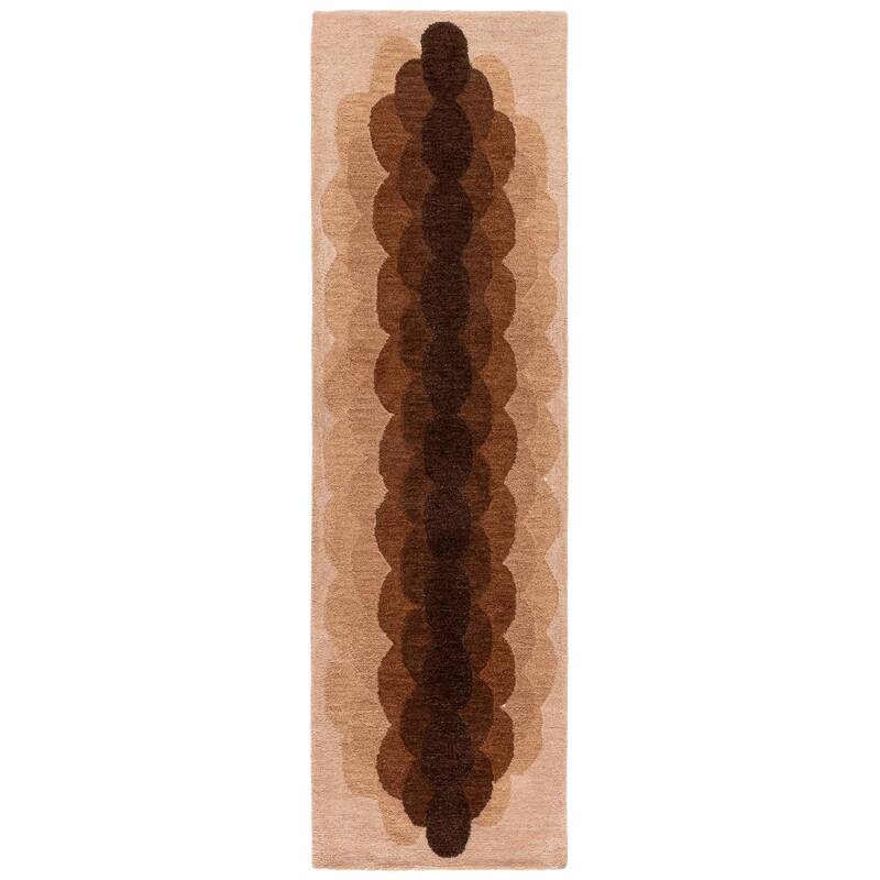 SAFAVIEH Handmade Metro Violetka Wool Rug - 2'3" x 8' Runner - Brown