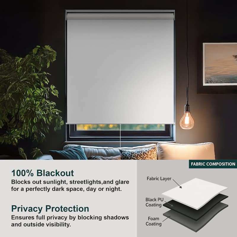 Chicology Cordless Blackout Window Roller Shade UV Protection