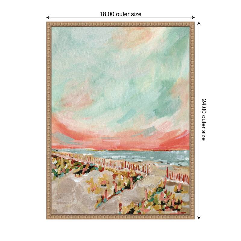 Kate and Laurel Sylvie Landscape 03 Beach Framed Canvas by Annie Quigley